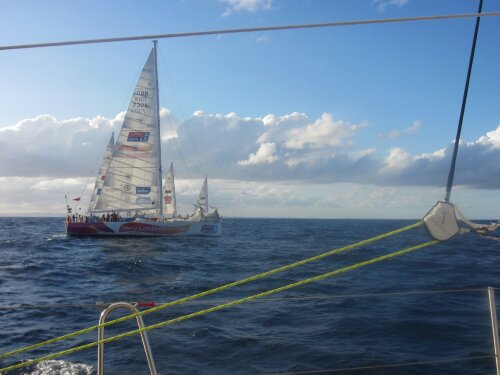 70ft Clipper yachts lined up before a Le Mans race start